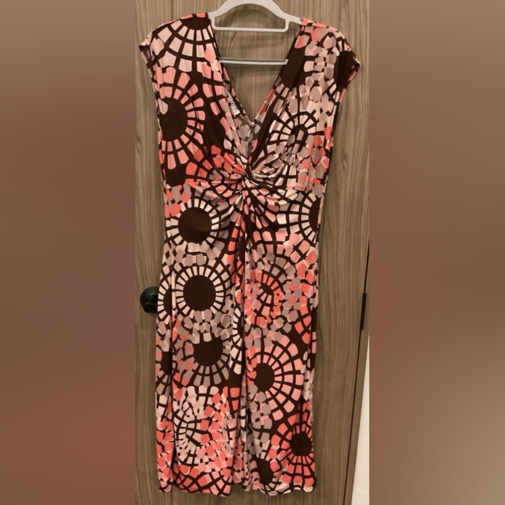 Stylish Pink and Brown Patterned Dress